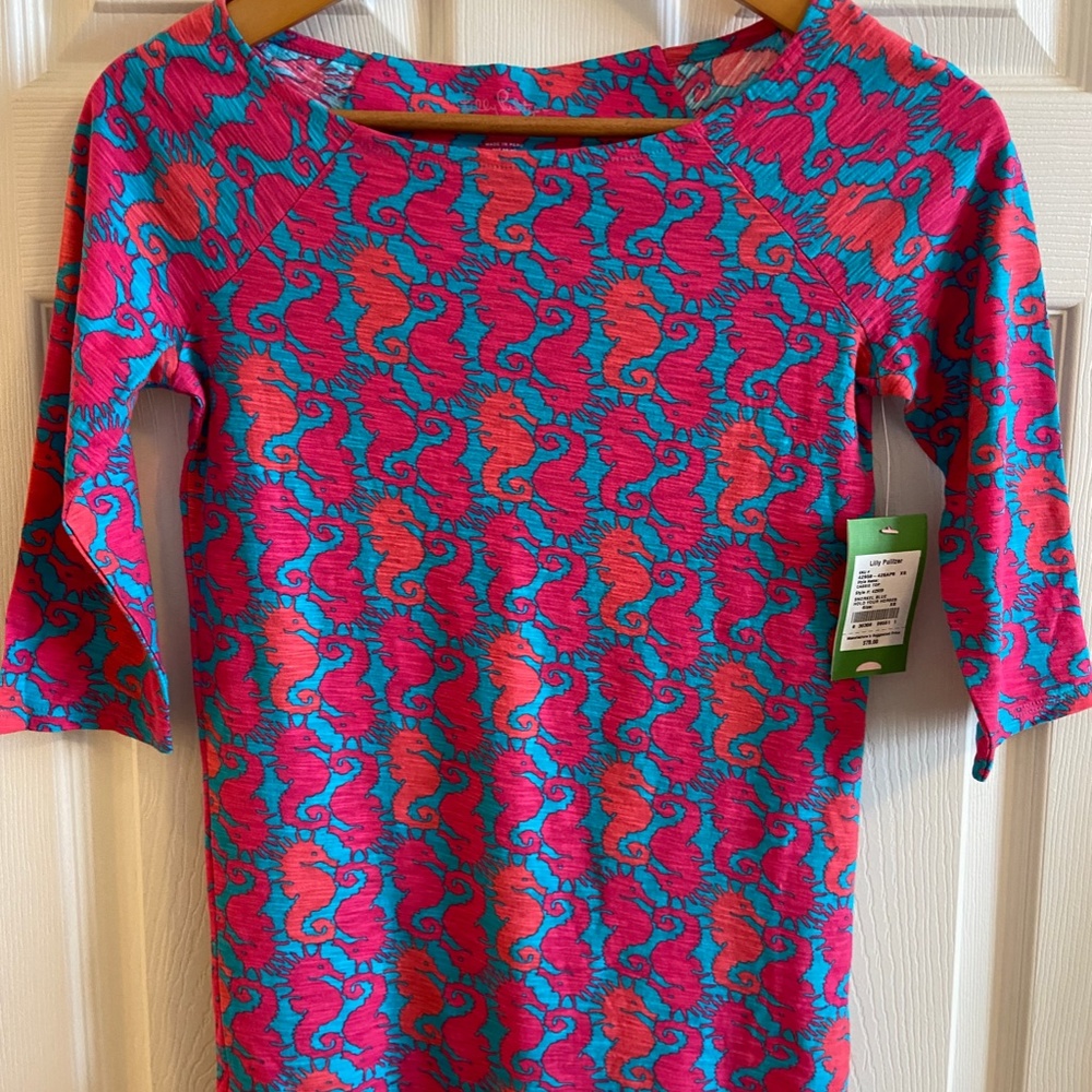 Lilly Pulitzer Cassie Top: Snorkel Blue Hold Your Horses